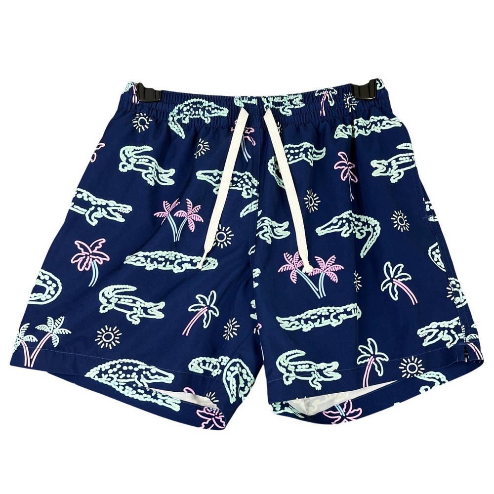 Chubbies Swim Trunks Mens S 5.5" Inseam Neon Alligator Palm Tree Tropical Summer